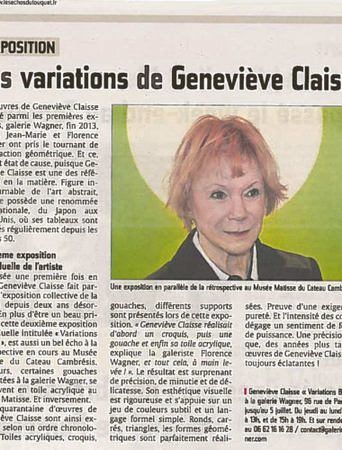 Read more about the article The variations of Geneviève Claisse