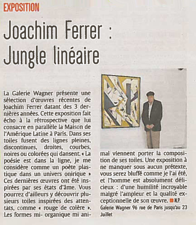 Read more about the article Joaquin Ferrer in Les Echos du Touquet